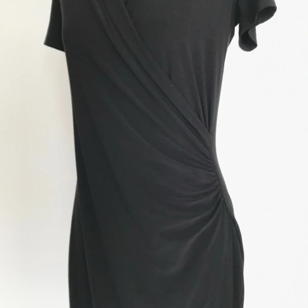 Norma Kamali Classic Black‎ Faux Wrap Dress